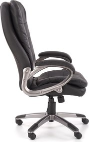 Wygodny fotel biurowy z czarnej ekoskóry Preston