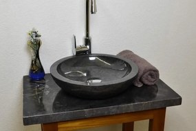 Umywalka kamienna - czarny polerowany marmur DIVERO