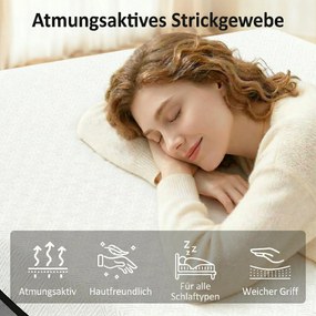 HOMCOM Materac kieszeniowy z pianką memory z zieloną herbatą H3 twardość Oeko-TEX &amp; CertiPUR 200x90x20 cm Szary | Aosom PL