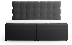 Antracytowe łóżko boxspring ze schowkiem 160x200 cm Bali – Cosmopolitan Design