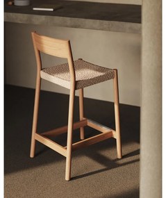 Hoker z litego drewna dębowego w naturalnym kolorze (wysokość siedziska 65 cm) Yalia – Kave Home
