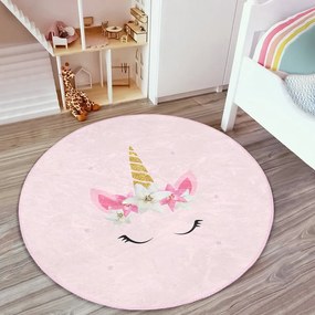 Różowy dywan dziecięcy ø 80 cm Comfort – Mila Home