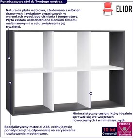 Niski regał na książki antracyt + biały E6-B81