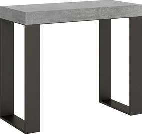 Konsola rozkładana 90x40/196 cm Tecno Small Premium Cementu rama w kolorze Antracytu