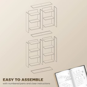 HOMCOM Regał na DVD, Stojak na CD z 14 regulowanymi półkami, 18 przegródkami, 175 cm, Regał na Blu-ray, Płyta wiórowa, Biały