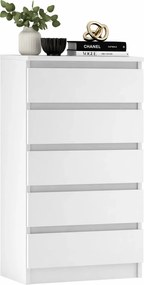 Biała Komoda Z Pięcioma Szufladami L0-Z94