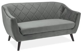 SOFA MOLLY 2 VELVET SZARY BLUVEL 14 / WENGE SIGNAL