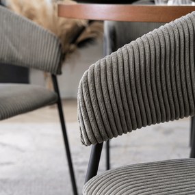 Krzesło Tapicerowane TINKA Szare Sztruksowe Nowoczesne Loft