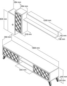Ściana telewizyjna Classe Walnut and Chalcedony