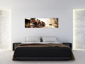 Obraz - Zabytkowa lokomotywa (170x50 cm)