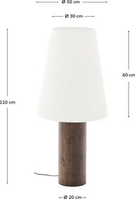 Biała/w ciemnym naturalnym kolorze lampa stojąca z tekstylnym kloszem (wysokość 110 cm) Marga – Kave Home