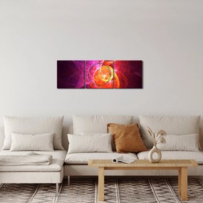 Nowoczesny abstrakcyjny obraz (z zegarem) (90x30 cm)