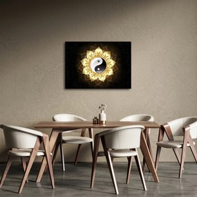 Obraz - Złoty Yin-Yang (70x50 cm)