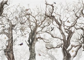 Obraz na szkle - Wzór lasu, rysunek (70x50 cm)