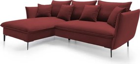 Narożnik GLOSS Lewostronny z funkcją spania, zestaw z poduszkami wolnostojący tkanina RIVIERA 69 Fioletowy WERSAL