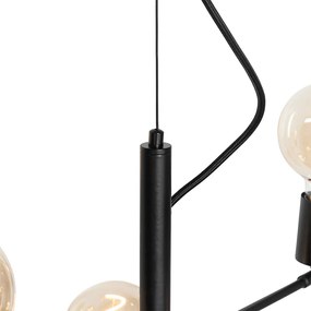 Nowoczesna lampa wisząca czarna 8-światłowa - Osprey