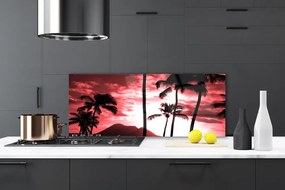 Szkło do Kuchni na Ścianę Egzotyczne Góry W Słońcu