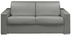 Kanapa 3-osobowa z ekspresowym mechanizmem rozkładania z ekoskóry CALITO - Szary - Wymiary miejsca do spania: 140 cm - Materac 14 cm