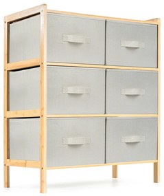 G21 Bambusowy regał z koszykami, 3 półki, beżowy, 3 piętra