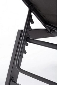 Antracytowy metalowy leżak ogrodowy Hilde – Bizzotto