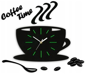 Zegar na ścianę do kuchni naklejany filiżanka cichy czarny do kuchni salonu