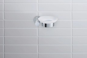 Duravit D-Code mydelniczka Ø10 cm na 1 mydło Chrom - prawostronny