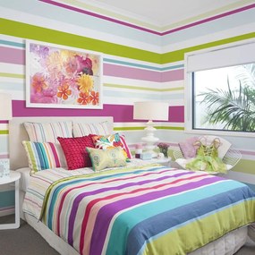 Tapeta dziecięca z włókniny 200 cm x 154 cm Bright Stripes – Artgeist