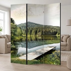 Parawan pokojowy 3-częściowy 135x172 Dwustronny dekoracyjny naturalistyczny Jezioro W Górach