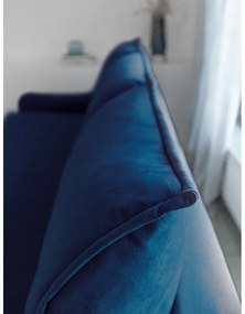 Granatowa aksamitna rozkładana sofa Miuform Tender Eddie