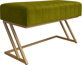 Ławka ZETA tkanina Welur loft ławka metal : Kolor Stelaża - Złoty, Kolor tkaniny - VELVET - BL75, Typ tkaniny - Velvet
