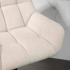 HOMCOM Barowe krzesła 2 w zestawie w stylu retro, regulowane wysokości, ekoskóra w wyglądzie lnu kremowy + czarny