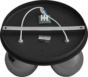 Lampa sufitowa art deco czarna z przydymionym szkłem 3-światła - Vidro