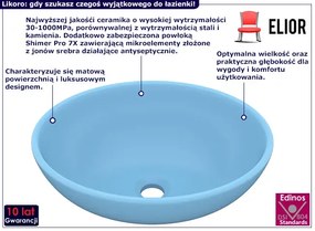 Błękitna umywalka nablatowa do łazienki - Likoro