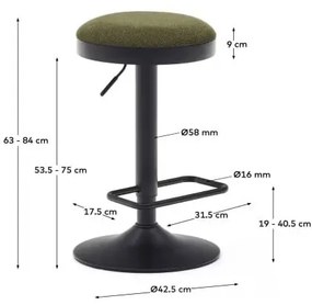 Ciemnozielone hokery zestaw 2 szt. 58 cm Zaib – Kave Home