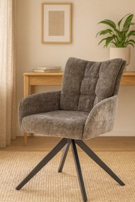 Popielate obrotowe krzesło gabinetowe L1-N74