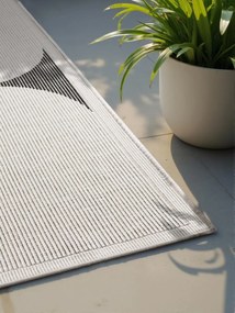 Dywan zewnętrzny dwustronny Duet kremowo-czarny 160 cm x 230 cm