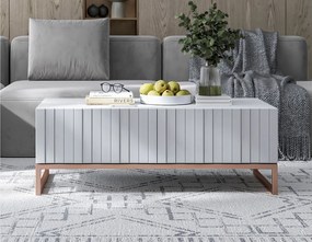 Stolik kawowy TAL 3D 110x54cm biały mat/gold