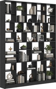 Czarny duży regał na książki biblioteczka M2-F17