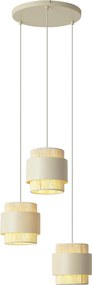 Nowoczesna lampa wisząca beżowa z liną 3-punktowa - Kora