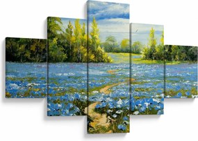 Obraz - Ścieżka w polu, obraz olejny (125x70 cm)