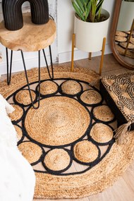 Dywan boho z juty, okrągły, Ø 90 cm