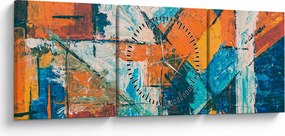 Obraz - Abstrakcja (z zegarem) (90x30 cm)