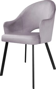 Krzesło Velvet tkanina Welur noga metalowa : Kolor nogi - Czarna profil, Kolor tkaniny - VELVET - MG55, Typ siedziska - Siedzisko obrotowe 360°