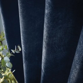 Ciemnoniebieskie zasłony termiczne z szenilu zestaw 2 szt. 168x183 cm Selene Luxury Chenille – Hyperion