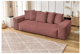 Jasnoróżowa sztruksowa sofa 280 cm Voltaire – Bobochic Paris