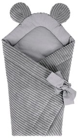 Szary rożek niemowlęcy sztruksowy 35x65 cm – Meowbaby