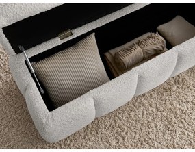 Jasnoszara ławka z materiału bouclé – Bobochic Paris