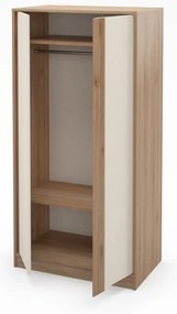 Kremowo-naturalna szafa w dekorze dębu 90x180x53 cm Dennis – Marckeric