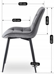 Zestaw Stół Okrągły Rozkładany HARRY 102-142 cm Dąb Artisan/Czarny i 6 Krzeseł Tapicerowanych CHRIS Szarych Nowoczesnych