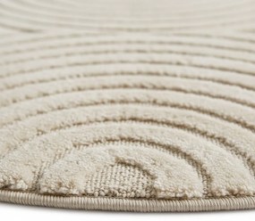 Dywan nowoczesny 3D Art kremowy Geometria koło 120 cm x 120 cm